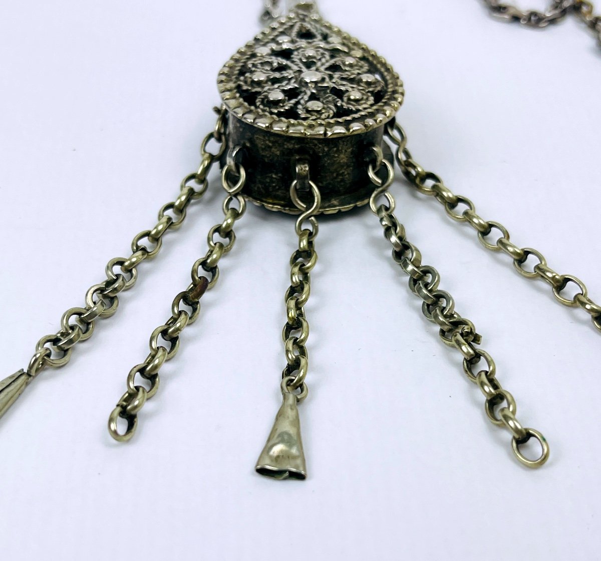 Berber Pendant, Meskia In Filigree Silver-photo-3