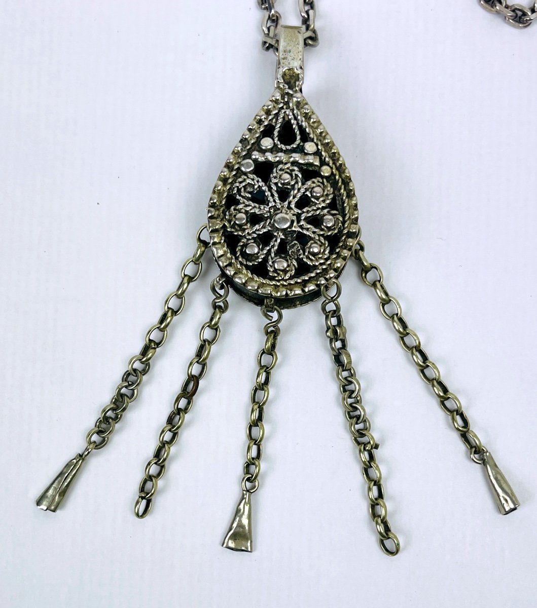 Berber Pendant, Meskia In Filigree Silver-photo-4