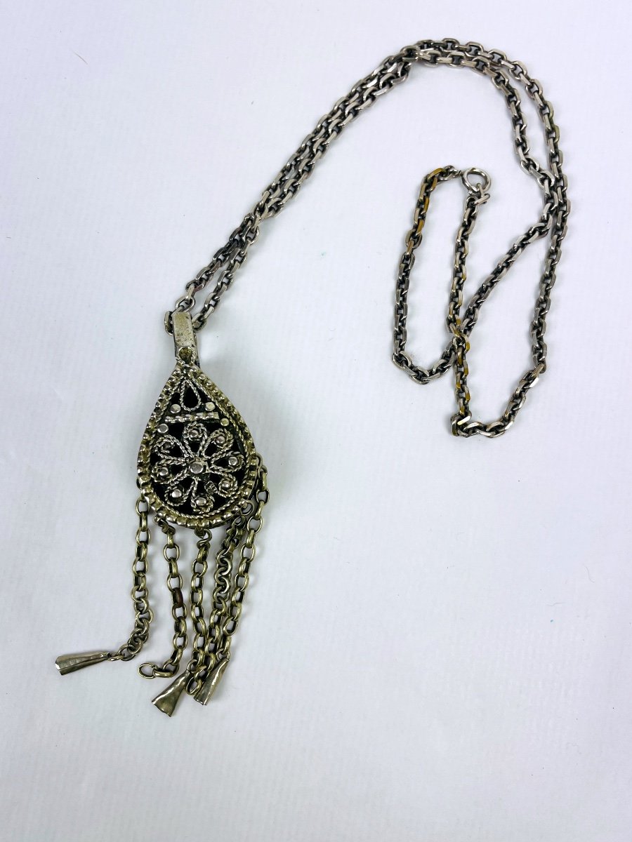 Berber Pendant, Meskia In Filigree Silver