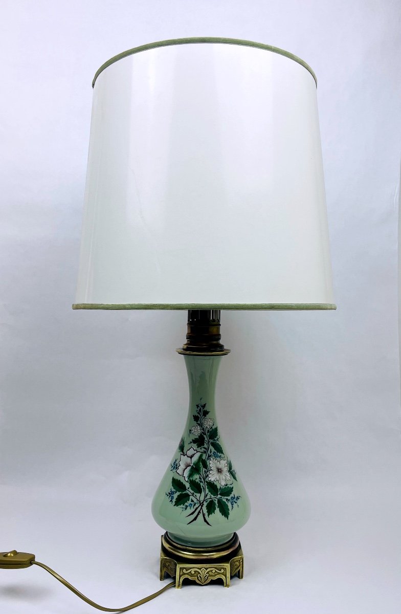 Lampe En Porcelaine Céladon XIXème 