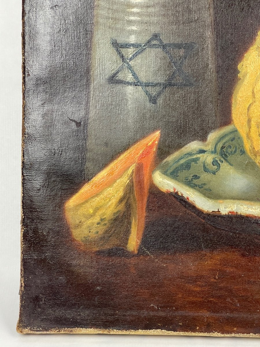 Ed. Guérin 1873 Still Life With Melon And Pitcher With Star Of David-photo-3