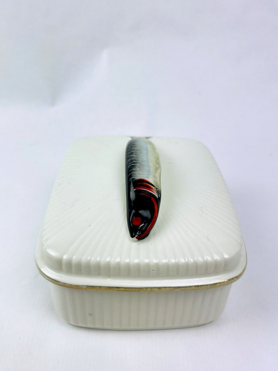 Ancienne Boîte à Sardines En Porcelaine De Limoges-photo-3