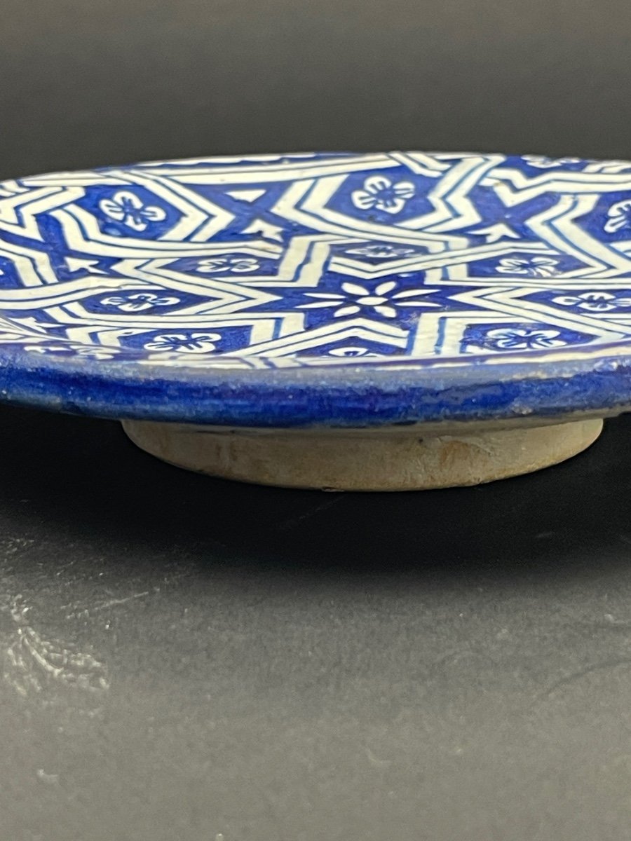 Morocco, Cup, Plate On Heel In Fez Earthenware Mid 20th No. 4-photo-4