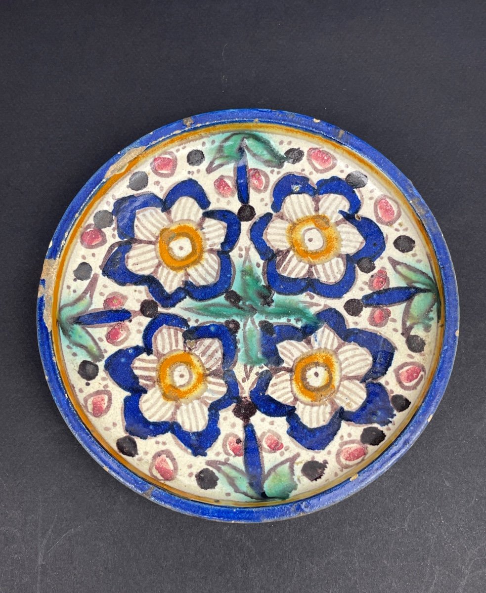 Morocco Or Tunisia Cup, Plate On Heel In Earthenware Early 20th Century 