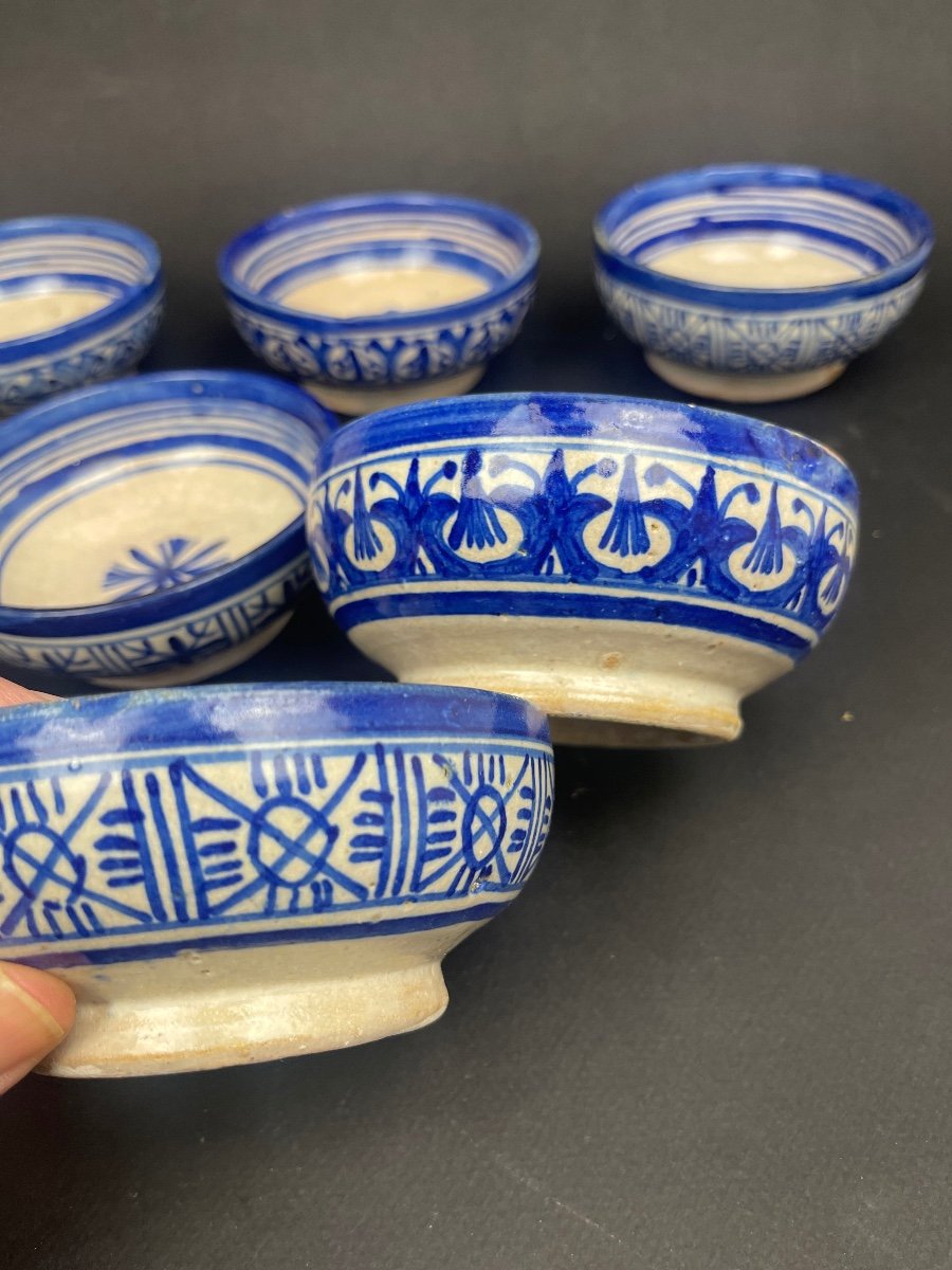 Morocco, Suite Of 6 Ceramic Bowls From Fez Serghini Père -photo-3