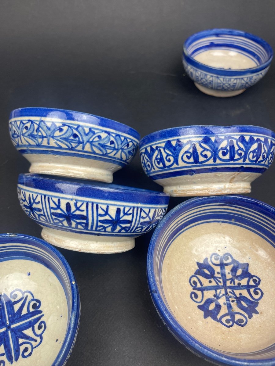 Morocco, Suite Of 6 Ceramic Bowls From Fez Serghini Père -photo-4