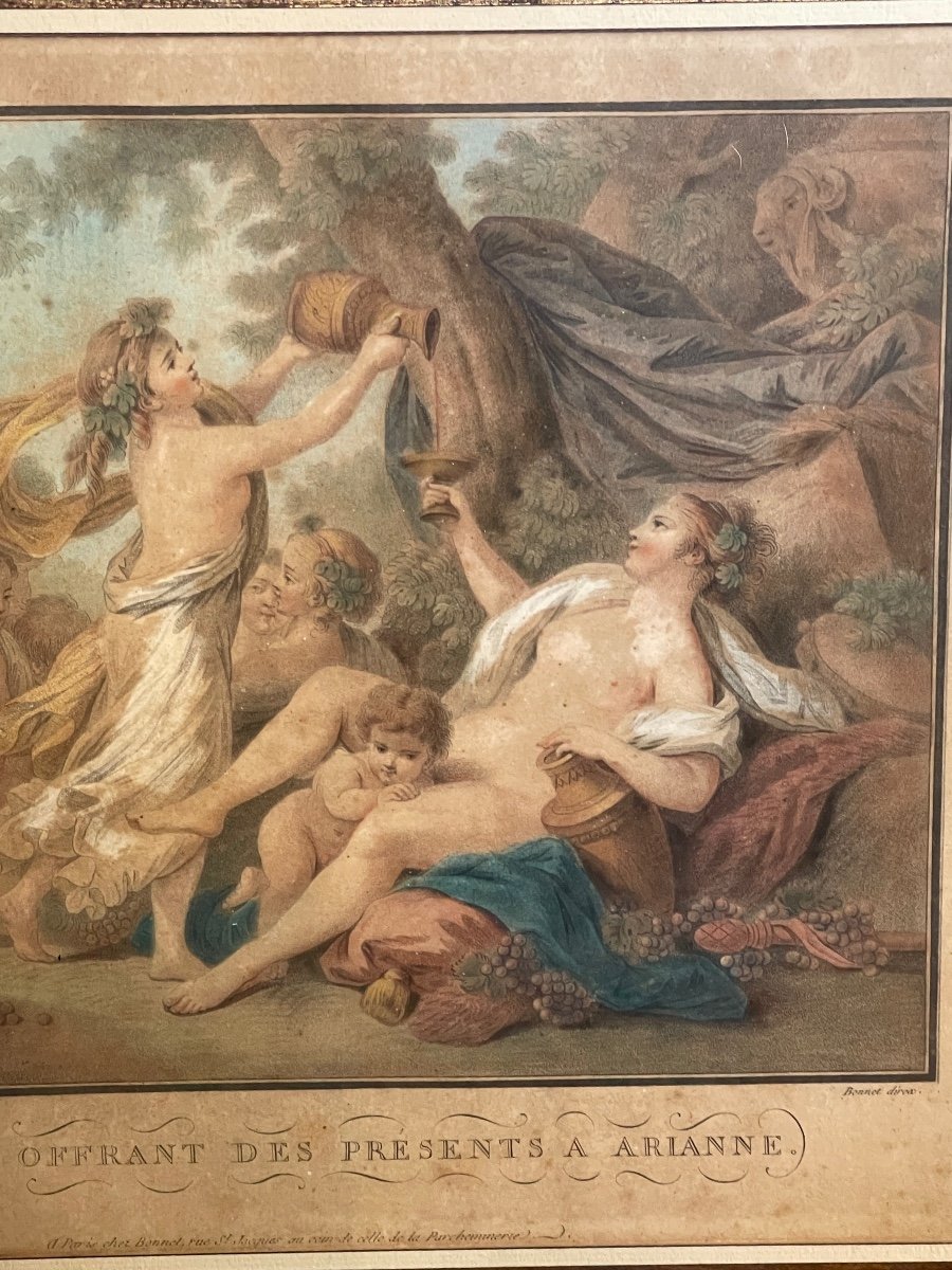 After Jean-baptiste Huet, Engraved By Louis-marin Bonnet Love Offering Gifts To Arianne-photo-2