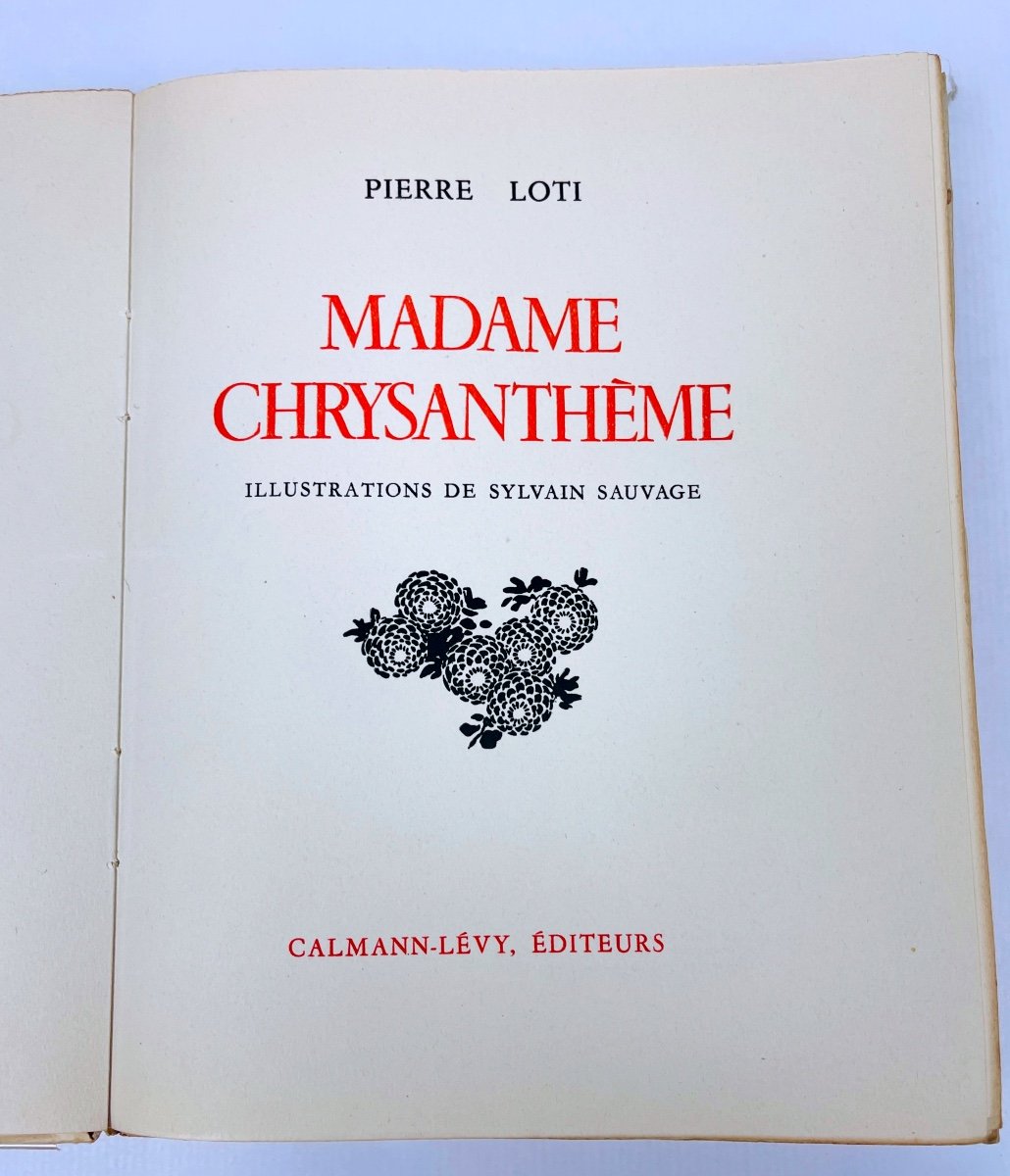 Pierre Loti Madame Chrysanthème Illustrations De Sylvain Sauvage Calmann-lévy 1936-photo-2