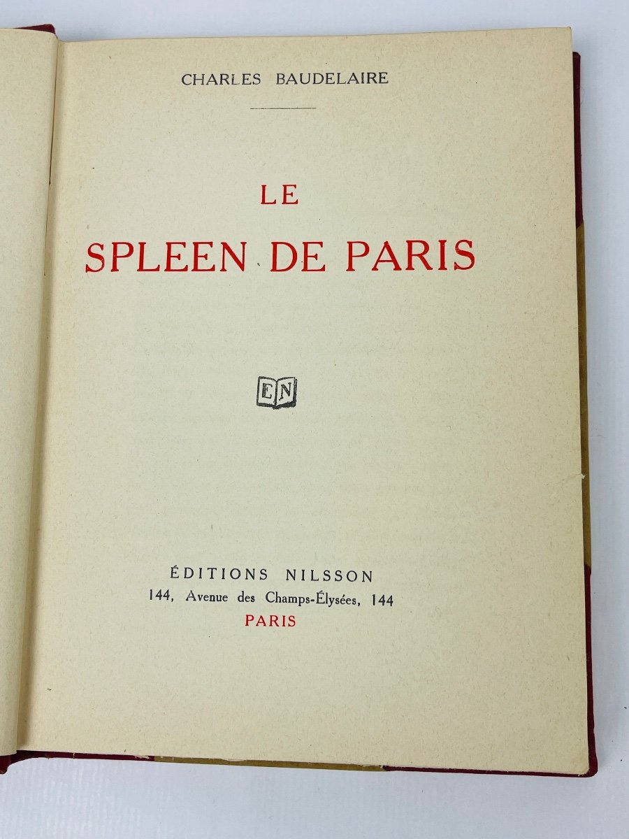 Charles Baudelaire Le Spleen De Paris éditions Nilsson 1930 ?-photo-3