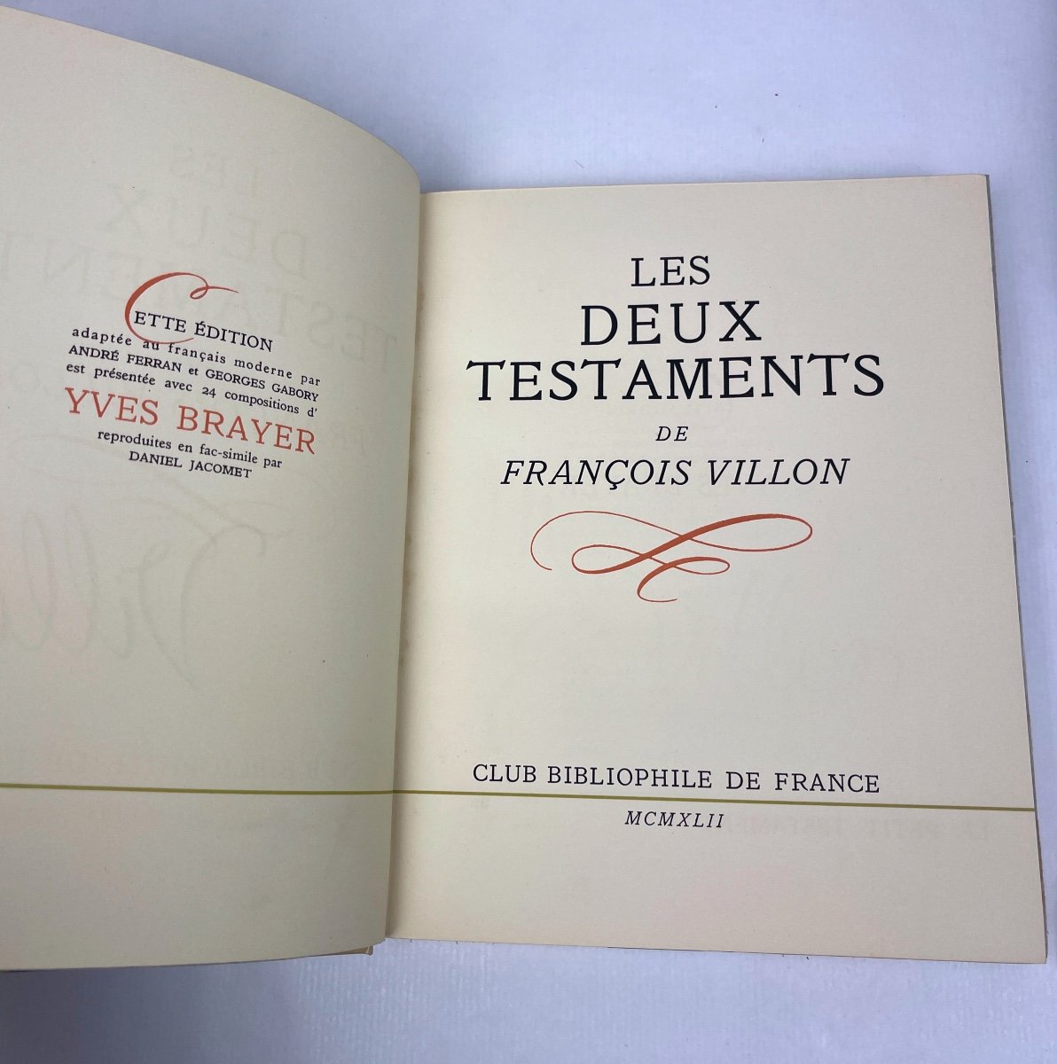 The Two Testaments Of François Villon French Bibliophile Club 1942-photo-3