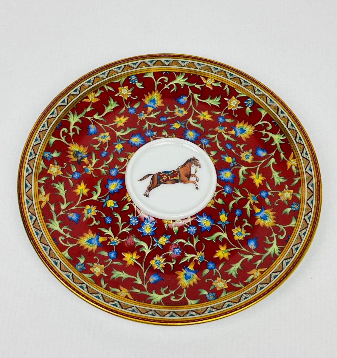 Hermès, Oriental Horse Porcelain Coffee Cup And Saucer No. 1-photo-1