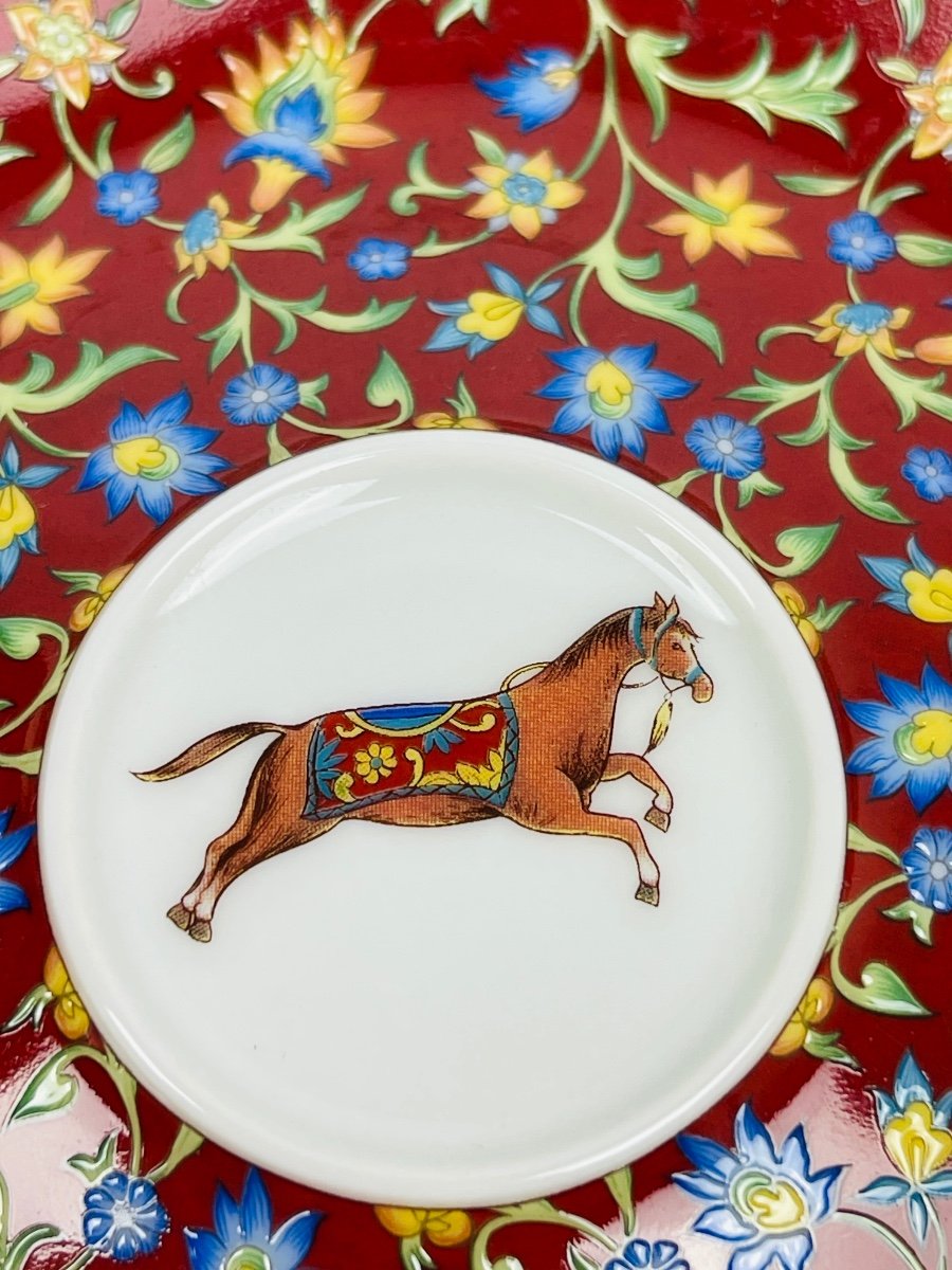 Hermès, Oriental Horse Porcelain Coffee Cup And Saucer No. 2-photo-7