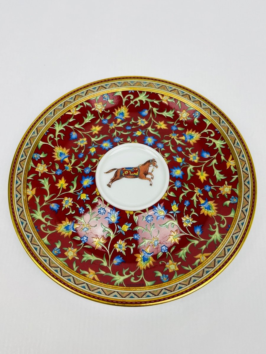 Hermès, Oriental Horse Porcelain Coffee Cup And Saucer No. 2-photo-8