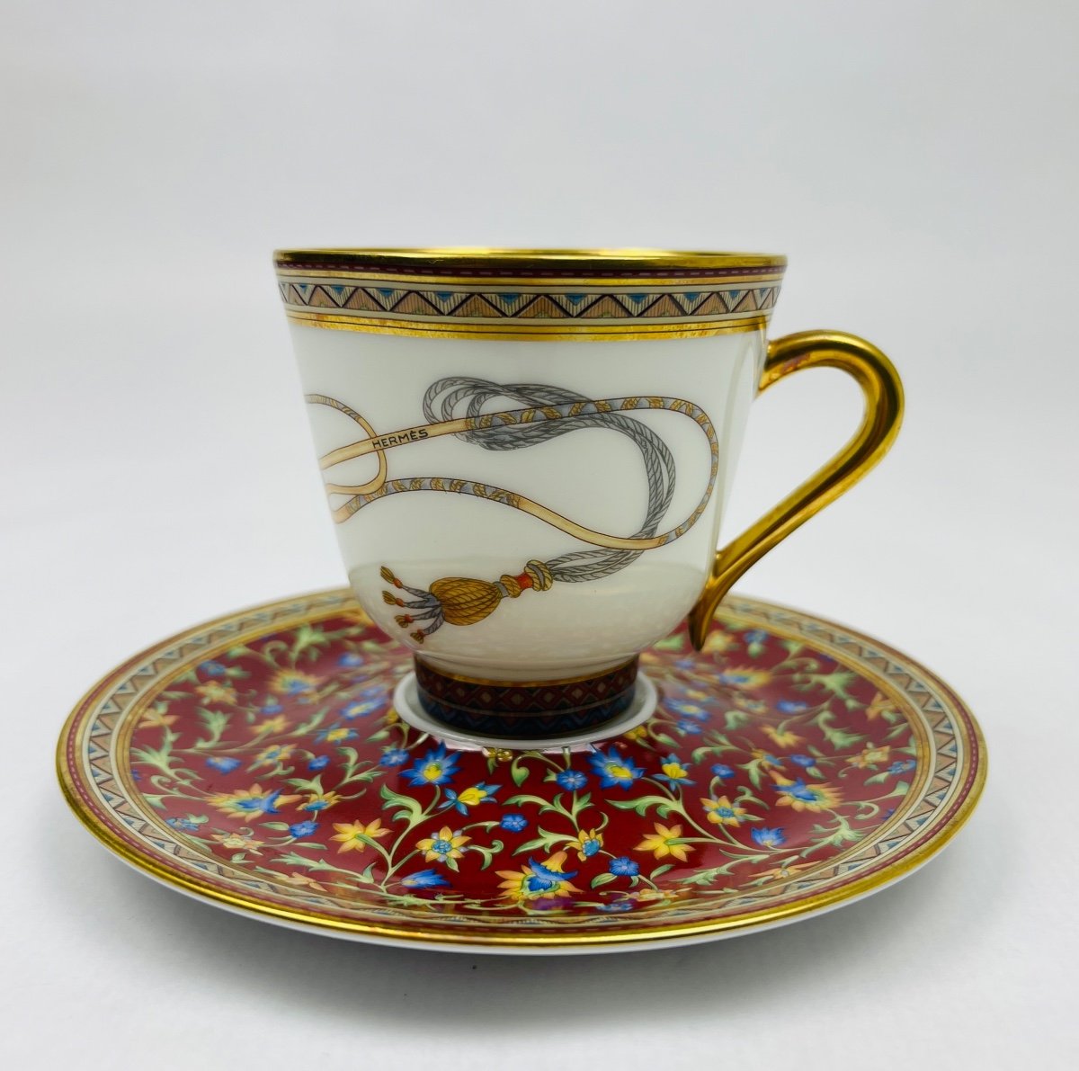 Hermès, Oriental Horse Porcelain Coffee Cup And Saucer No. 2