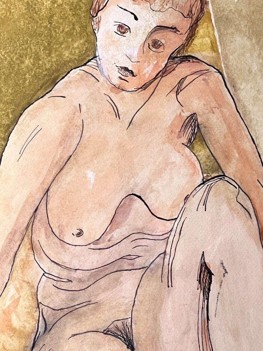 Encre Et Aquarelle, Nu Féminin-photo-2