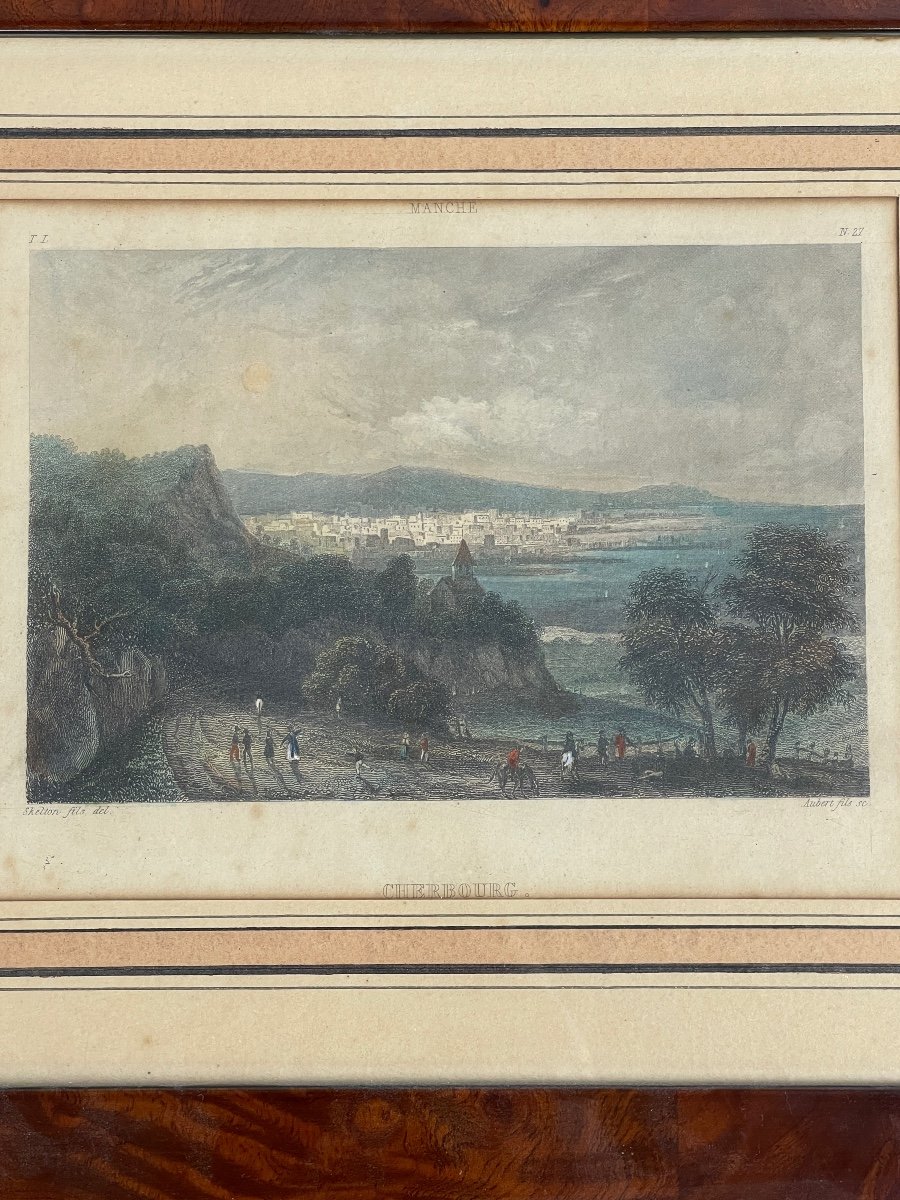 Gravure Du Port De Cherbourg Par Skelton Fils Et Aubert Fils-photo-2