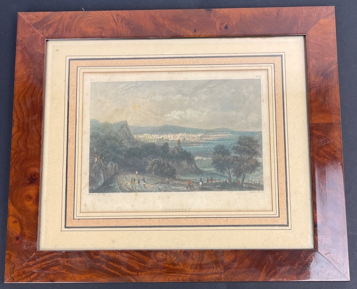 Gravure Du Port De Cherbourg Par Skelton Fils Et Aubert Fils