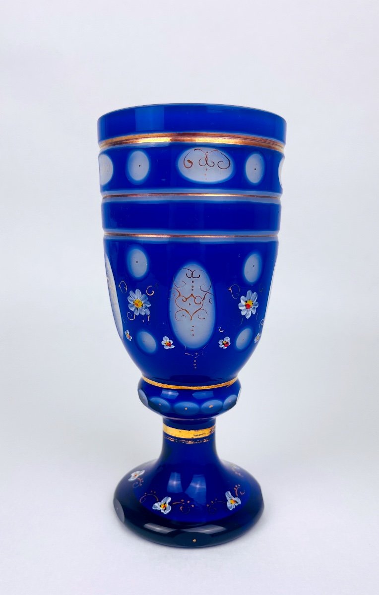 Chalice, Bohemian Crystal Vase Blue No.2