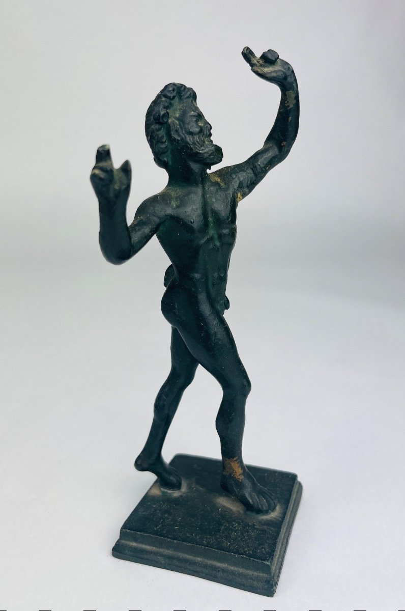 Bronze Subject, Reduction, The Dancing Faun Of Pompeii-photo-2