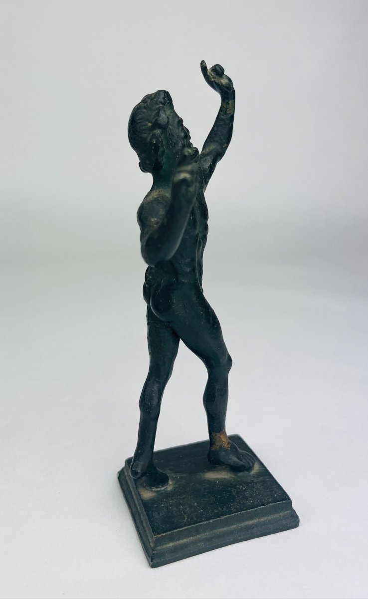 Bronze Subject, Reduction, The Dancing Faun Of Pompeii-photo-4