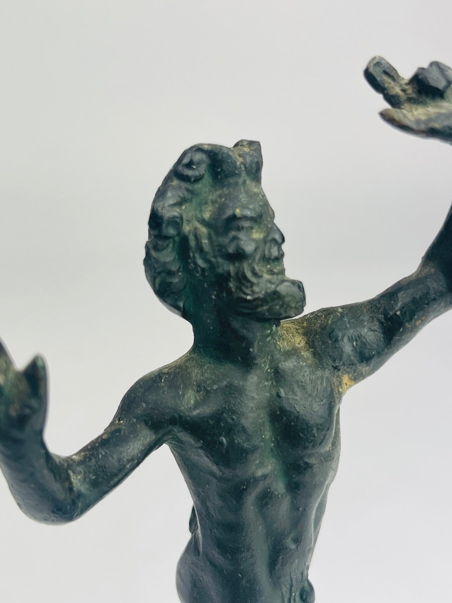 Bronze Subject, Reduction, The Dancing Faun Of Pompeii-photo-3