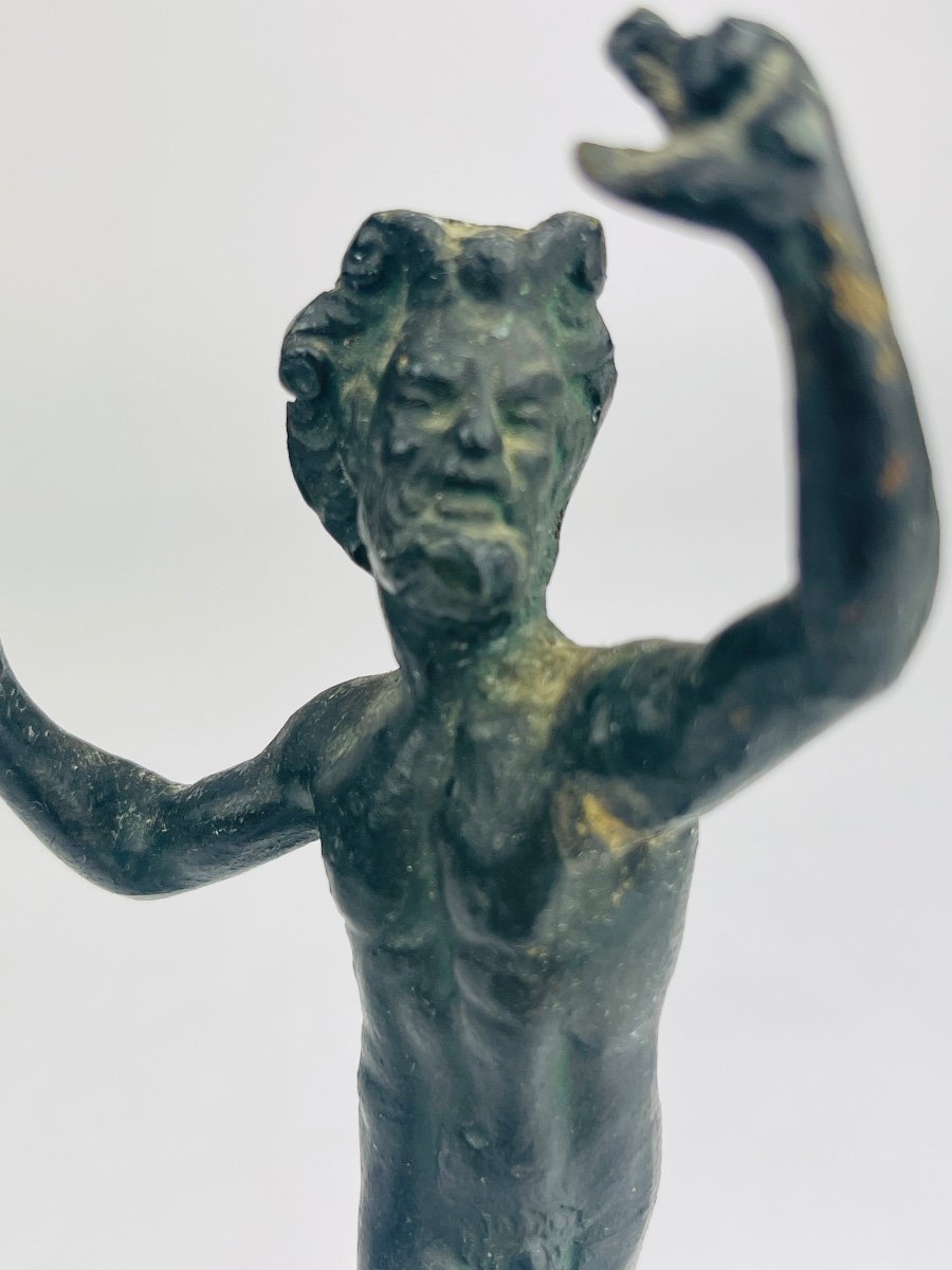 Bronze Subject, Reduction, The Dancing Faun Of Pompeii-photo-4