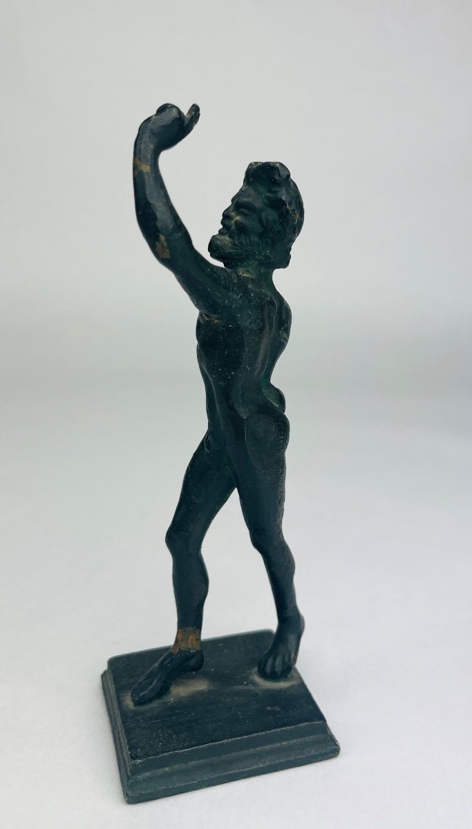 Bronze Subject, Reduction, The Dancing Faun Of Pompeii-photo-6