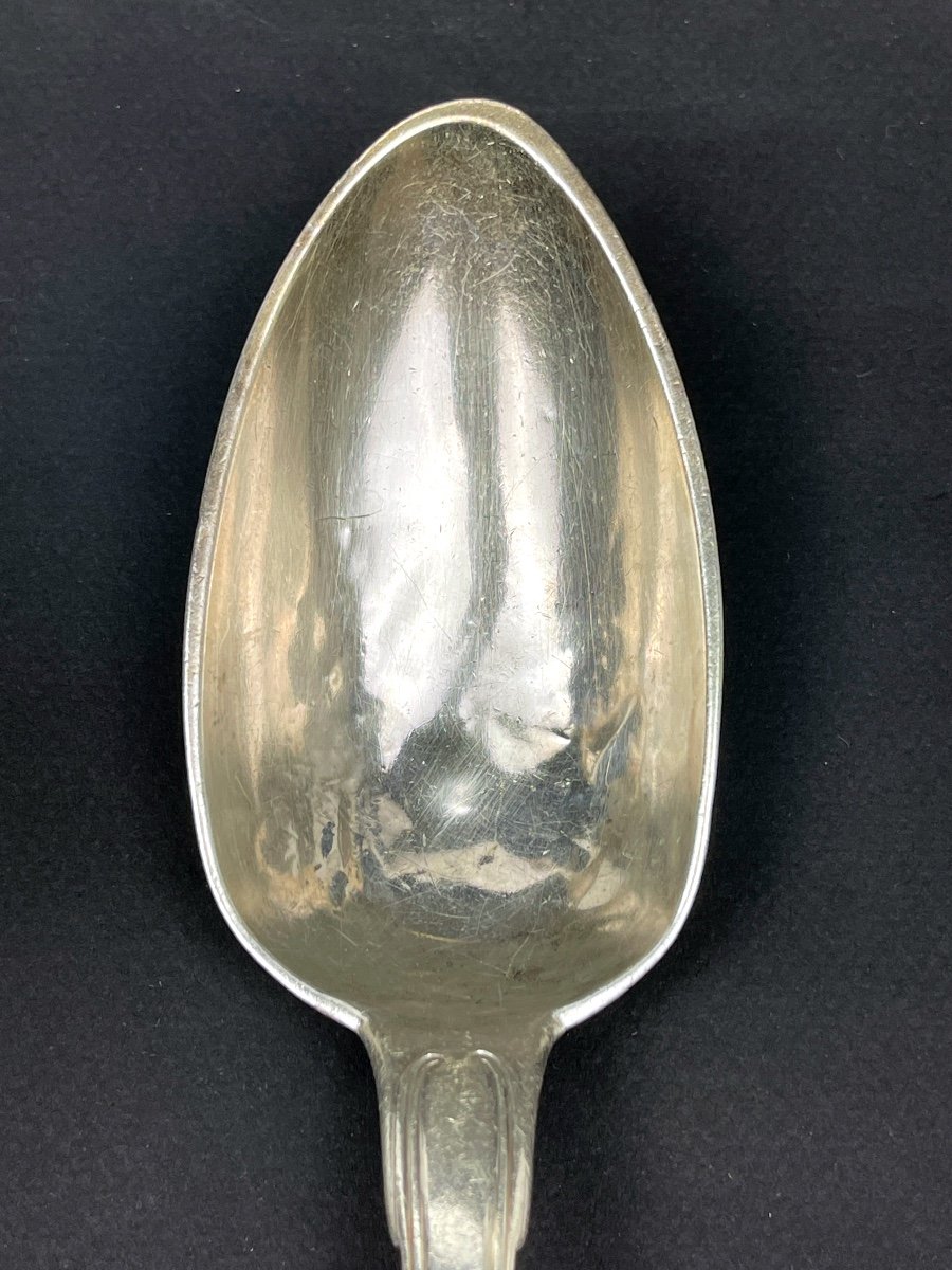 Very Large Silver Serving Spoon 1st Rooster-photo-3