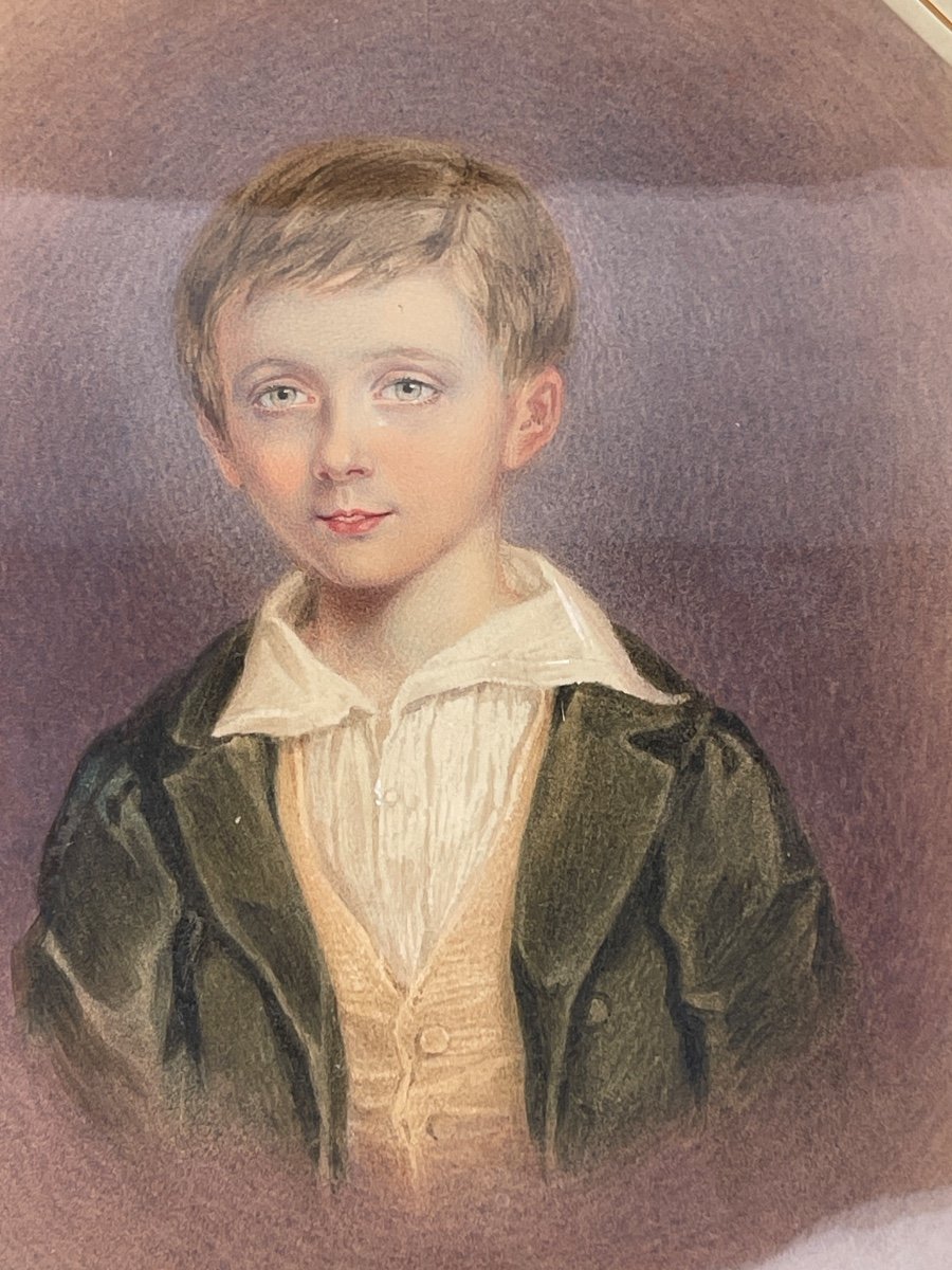 Portrait Of A Young Boy In Pastel, French School, 19th Century-photo-4