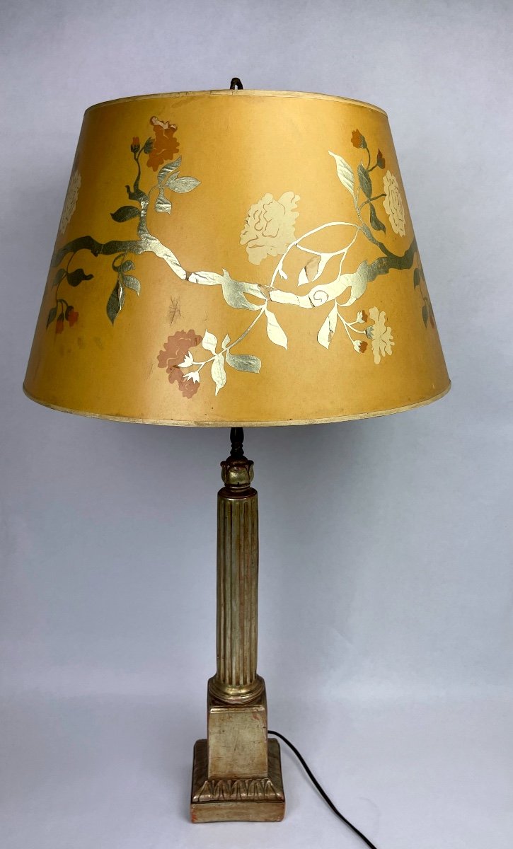 Grand Pied De Lampe En céramique façon bois doré