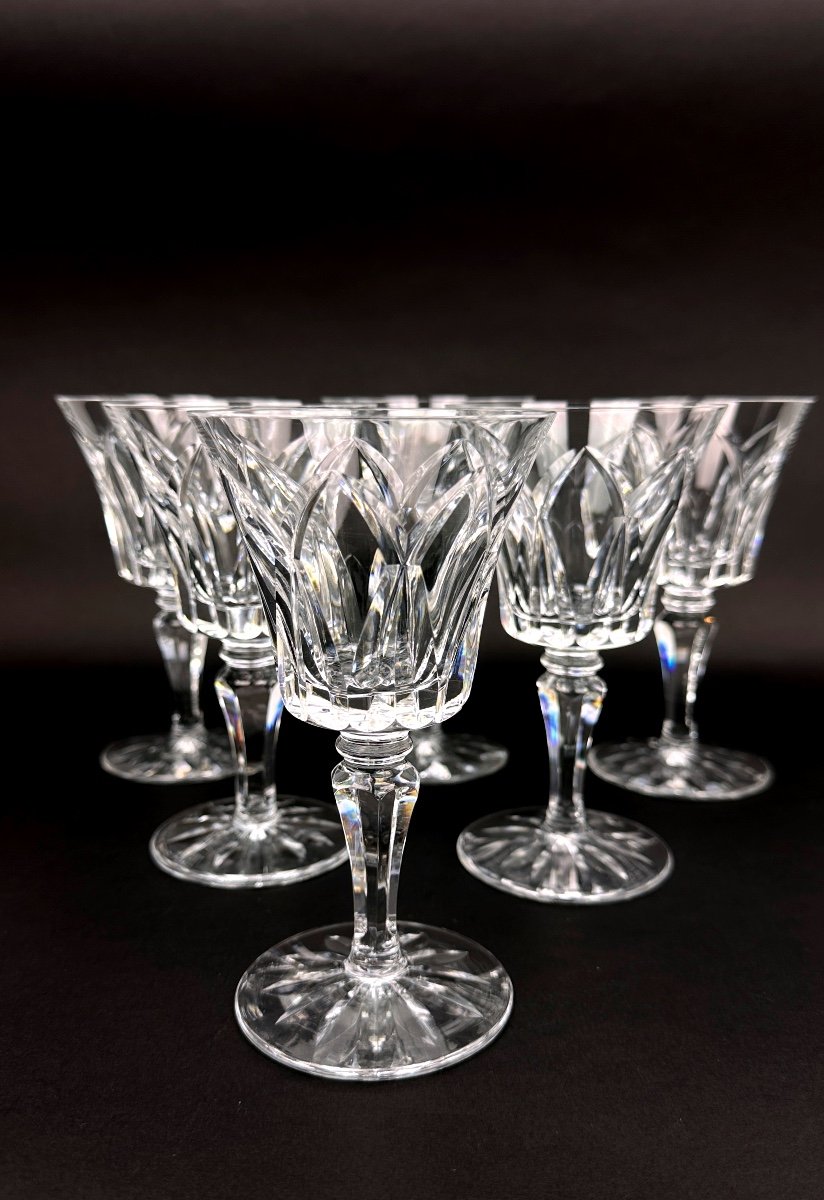 Cristal Saint-louis, Set Of 6 Burgundy Wine Glasses, Camargue Model-photo-2