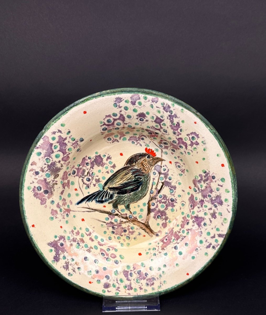 Diaz Costa Ceramic Soup Plate Bird Motif No.5