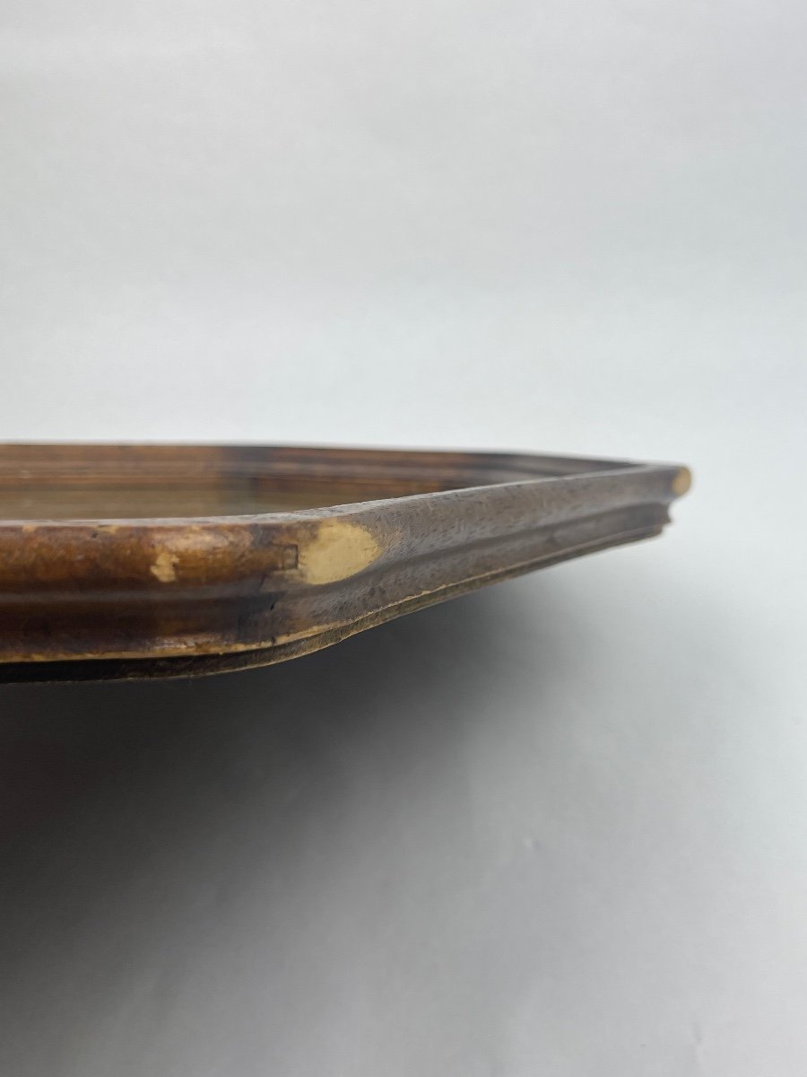 Asian Brass And Wood Tray-photo-1