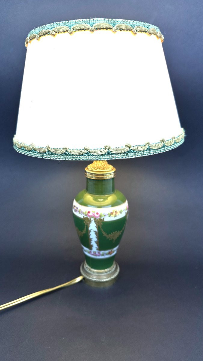 Small Porcelain Lamp, Limoges Or Sèvres-photo-2