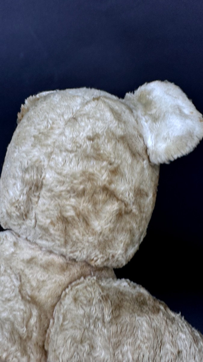 Grand Ours En Peluche Années 50 En Mohair -photo-6