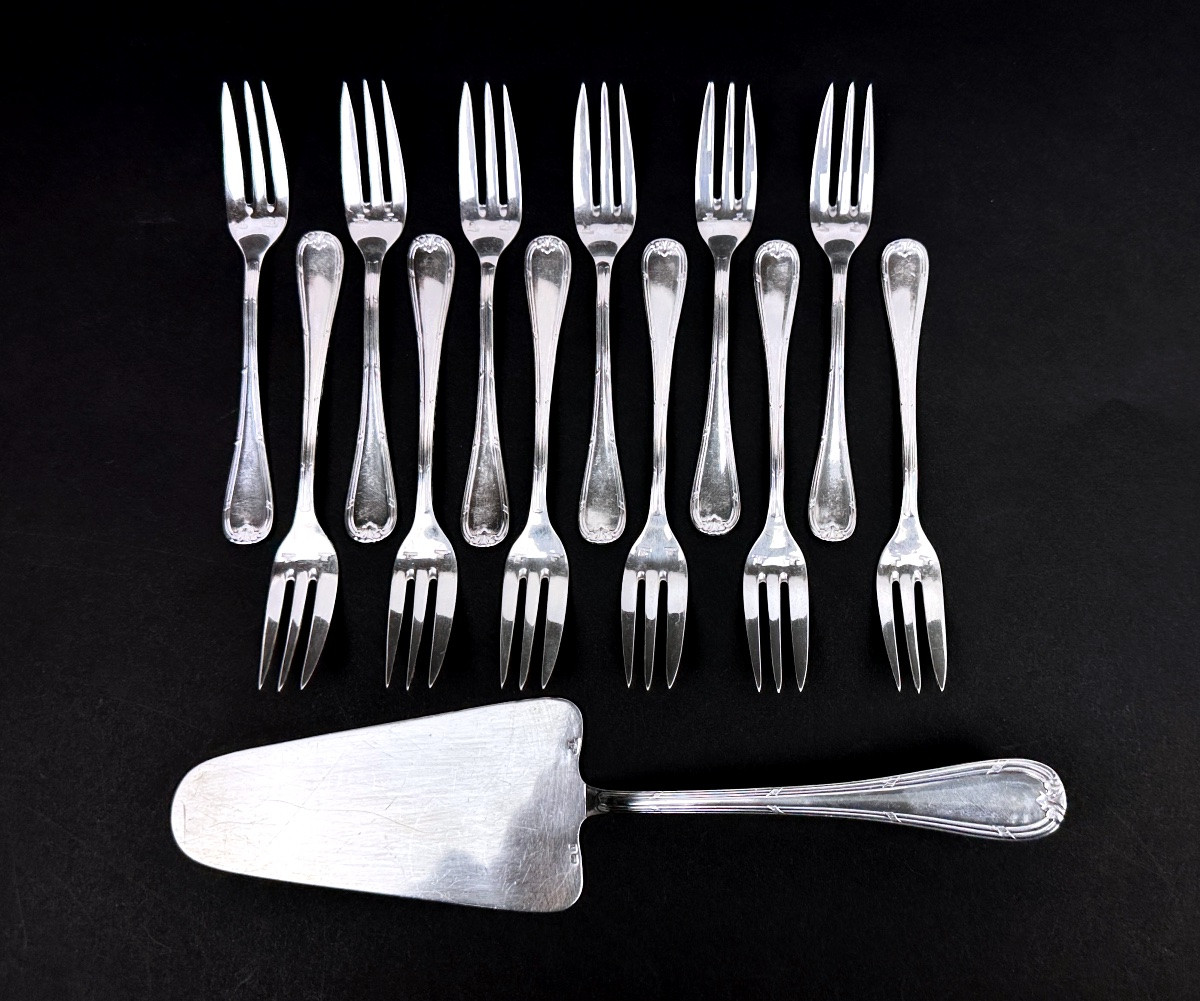 Cake Service, Forks And Servers, Crossed Ribbons Pattern-photo-3