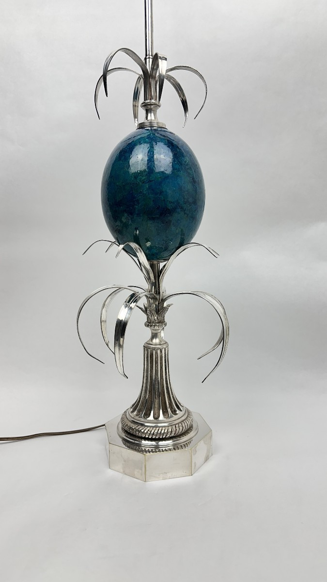 Blue Egg Lamp (resin) Maison Charles 70s-photo-2