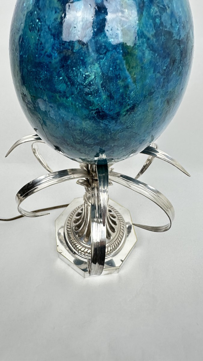 Blue Egg Lamp (resin) Maison Charles 70s-photo-5