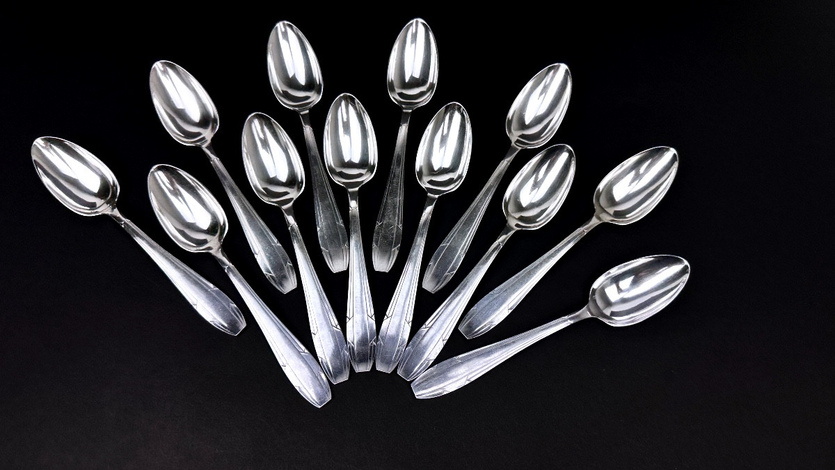 Set Of 12 Apollo Silver-plated Dessert Spoons