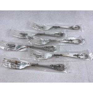 Christofle, Set Of 6 Marly Model Fish Forks, New