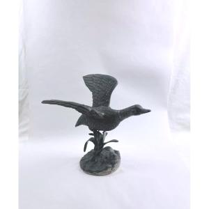 Large Pewter Duck Sculpture From The Dungeon