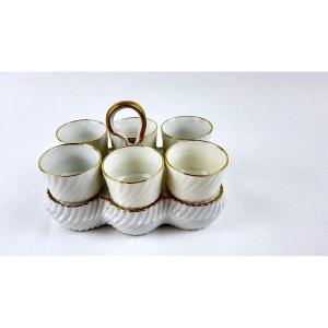 Oeufrier, Serviteur à Oeufs En Porcelaine De Paris, Porte Coquetiers