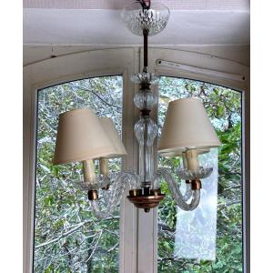 Small Chandelier In Molded Glass