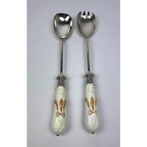 Salad Serving Cutlery Porcelain Handles