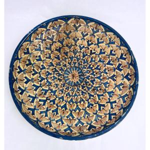 Morocco, Large Wall Dish In Earthenware From Fez Early Late 19th Early 20th