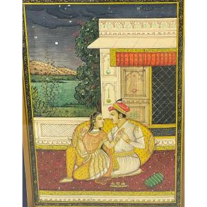 Miniature Indienne, Scène d'Intérieur