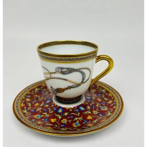 Hermès, Tasse à Café et Soucoupe En Porcelaine Cheval d'Orient N°1