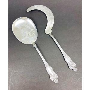 Felix Malique Silver Ice Cream Serving Set, Shovel And Sickle