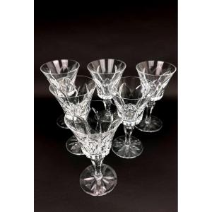 Cristal Saint-louis, Set Of 6 Burgundy Wine Glasses, Camargue Model