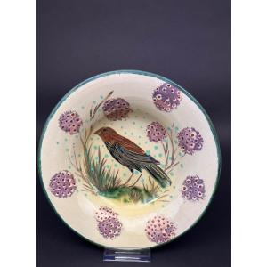 Diaz Costa Ceramic Soup Plate Bird Motif No.4